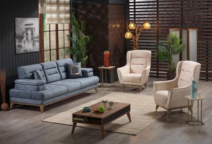 غرفه معيشه 3 قطع باللون البيج واللبني 
SKU:0058